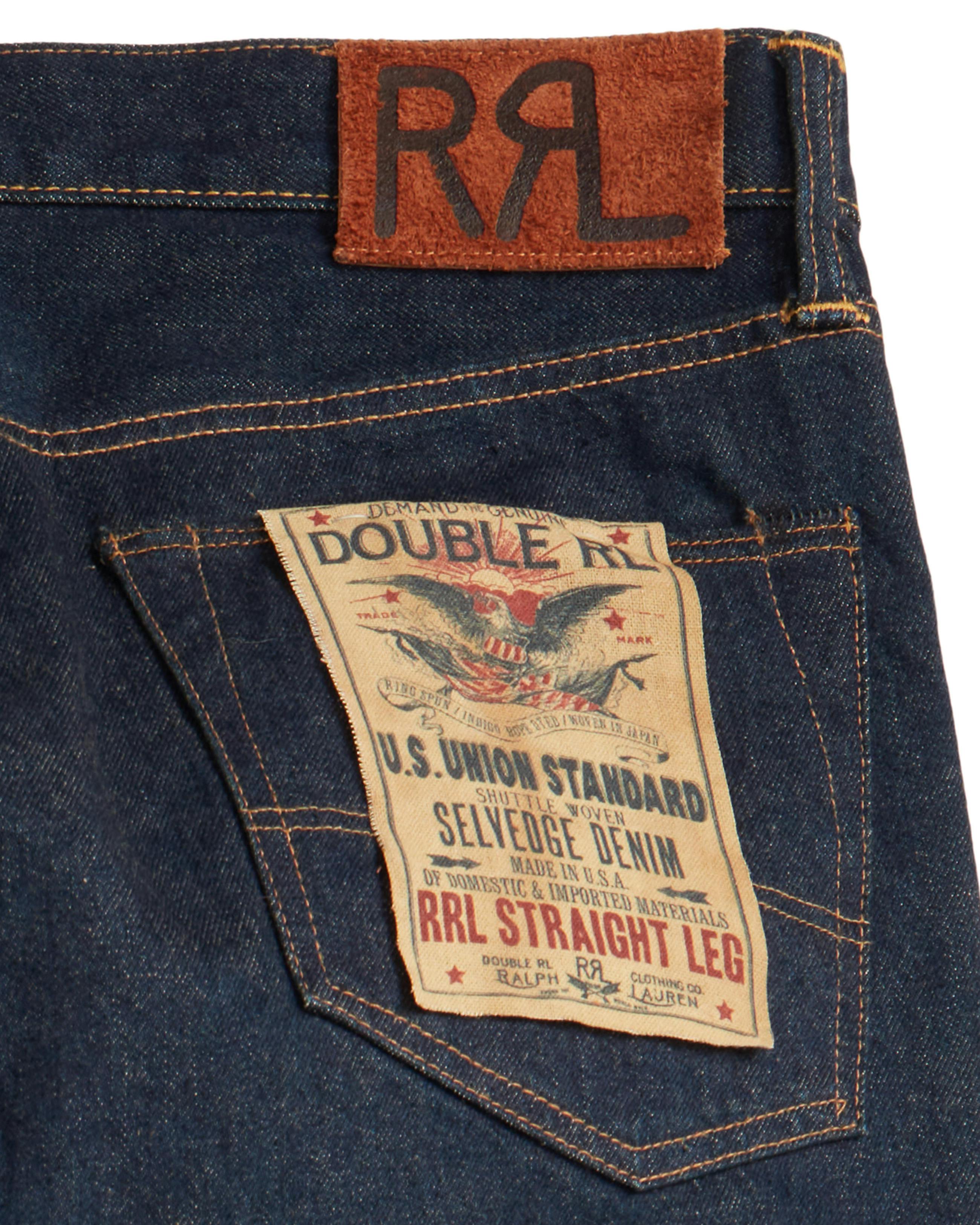 RRL Straight Fit Selvedge Denim Jeans - Once Washed | Rigid RRL Straight Fit Selvedge Denim Jeans - Once Washed | Rigid
